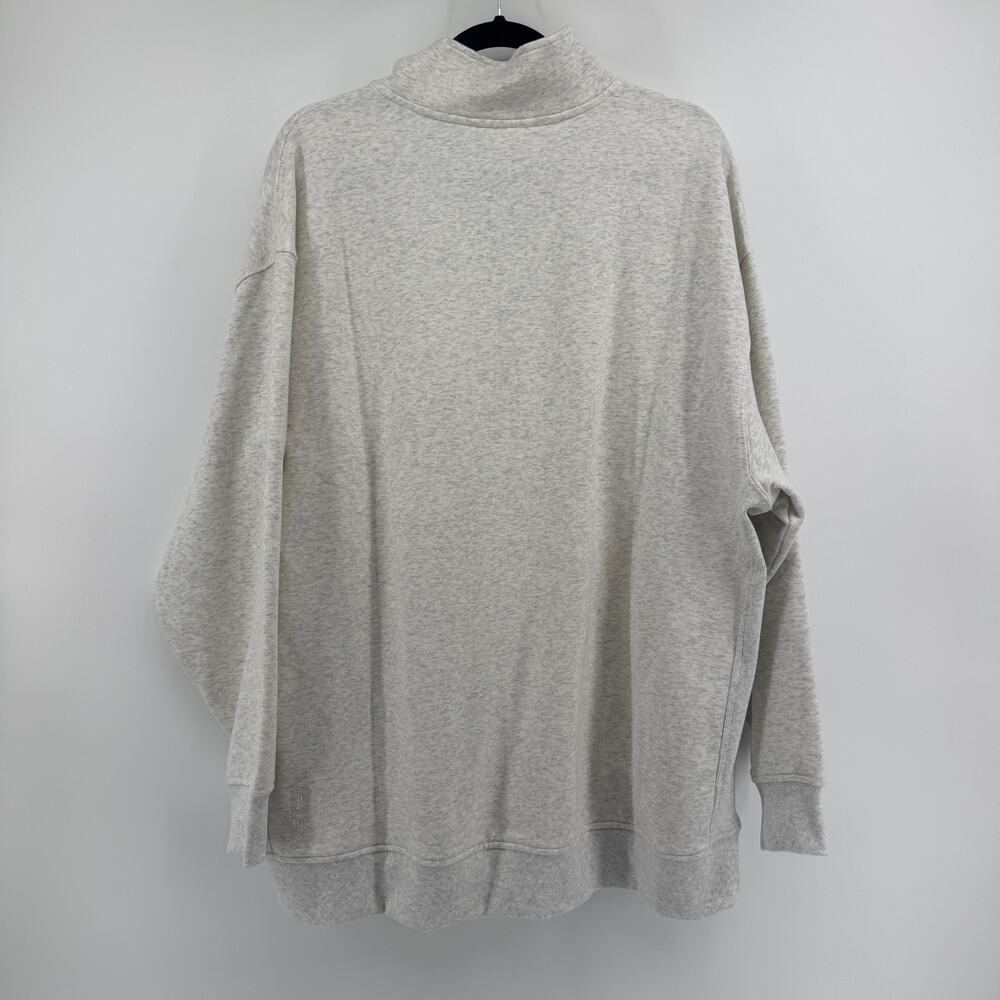 Athleta Forever Fleece ¼ Zip Sweatshirt NWT XL Heather Gray Athleisure Sporty - Picture 6 of 7
